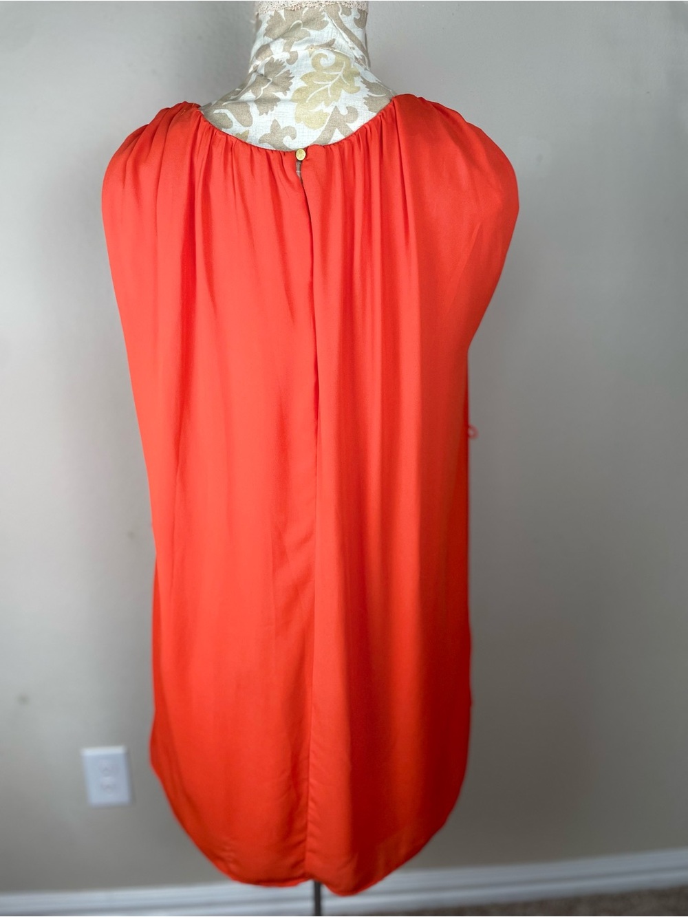 Vintage Forever 21 Contemporary Coral Sleeveless Mini Dress Medium - Picture 3 of 12